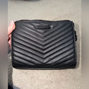 Steve Madden Black Chevron Crossbody Bag